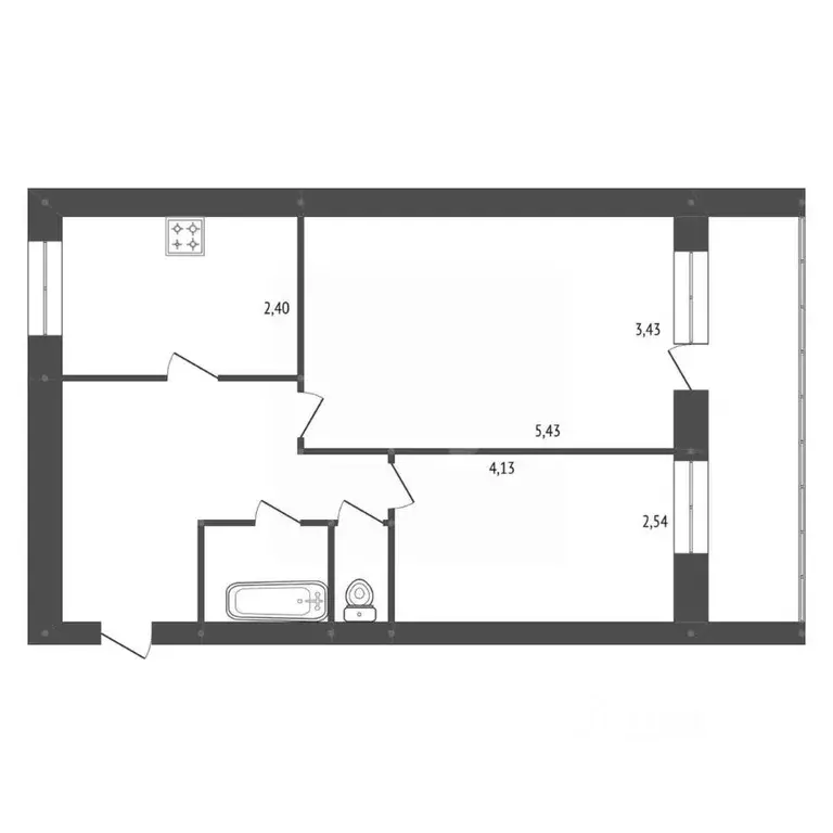 2-к кв. Амурская область, Белогорск ул. Кирова, 41 (50.1 м) - Фото 1