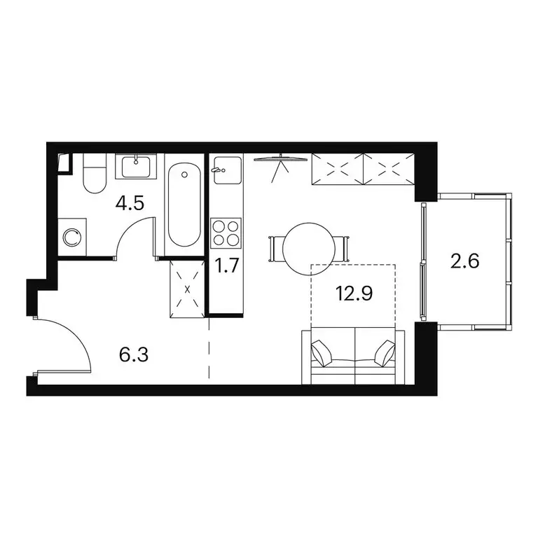 Квартира-студия: Москва, Сигнальный проезд, 12 (28 м) - Фото 0