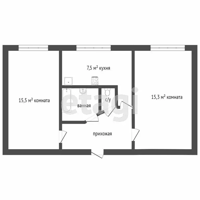 2-комнатная квартира: Санкт-Петербург, Октябрьская набережная, 80к3 ... - Фото 1