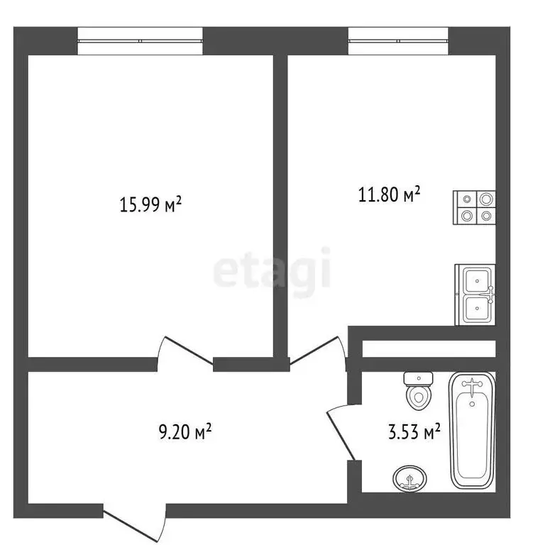 1-комнатная квартира: Нальчик, микрорайон Мей, жилой комплекс Горный ... - Фото 1