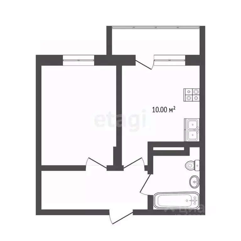 1-к кв. Тюменская область, Тюмень ул. Обдорская, 1 (34.3 м) - Фото 0