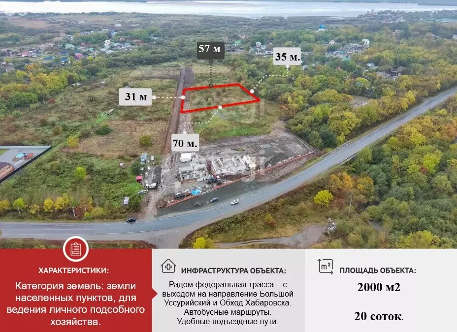 Участок в Хабаровск, Дачная улица (20 м) - Фото 1