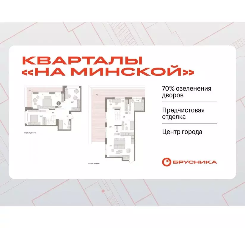 3-комнатная квартира: Тюмень, жилой комплекс На Минской (206.61 м) - Фото 0
