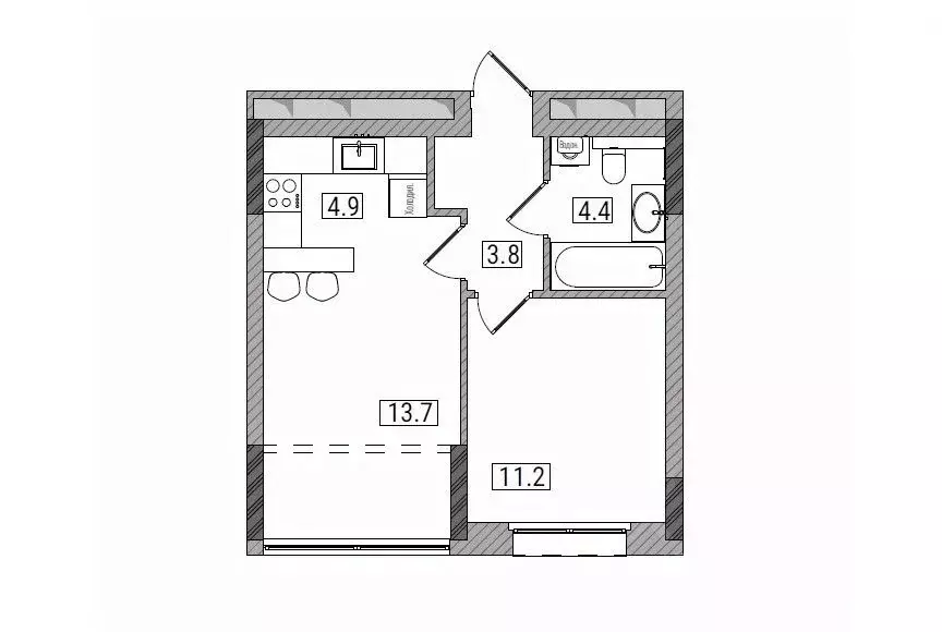 2-к кв. Кировская область, Киров Мелькомбинатовский проезд, 3 (38.0 м) - Фото 1