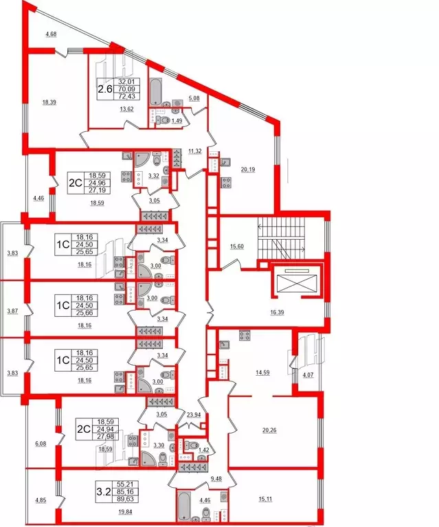 Студия Санкт-Петербург Светлановский просп., 12к1 (24.5 м) - Фото 1