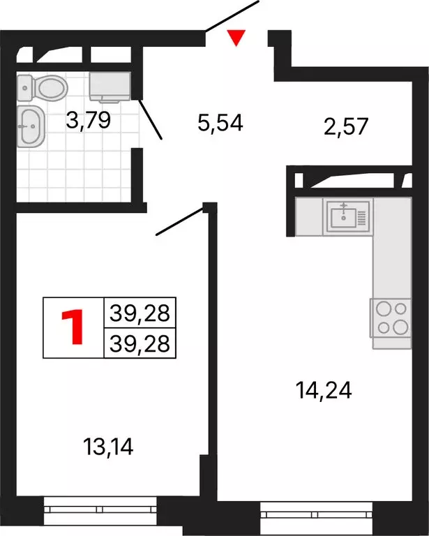 1-комнатная квартира: Екатеринбург, Комсомольская улица, 72А (39.28 м) - Фото 1