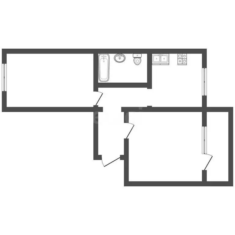 2-комнатная квартира: Прокопьевск, микрорайон Тырган, 10-й микрорайон, ... - Фото 1
