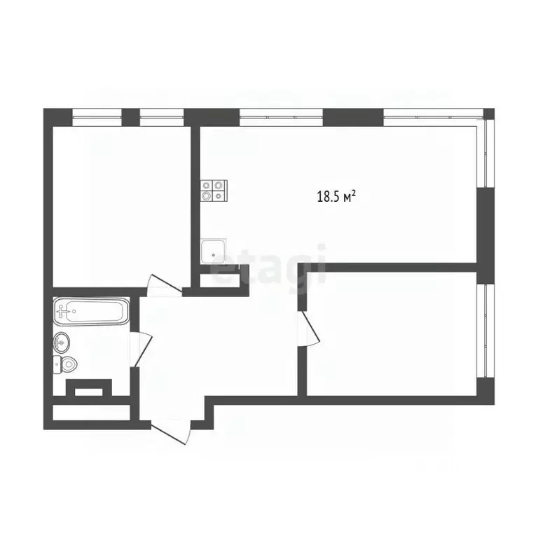2-к кв. Тюменская область, Тюмень ул. Газовиков, 73к4 (52.2 м) - Фото 1