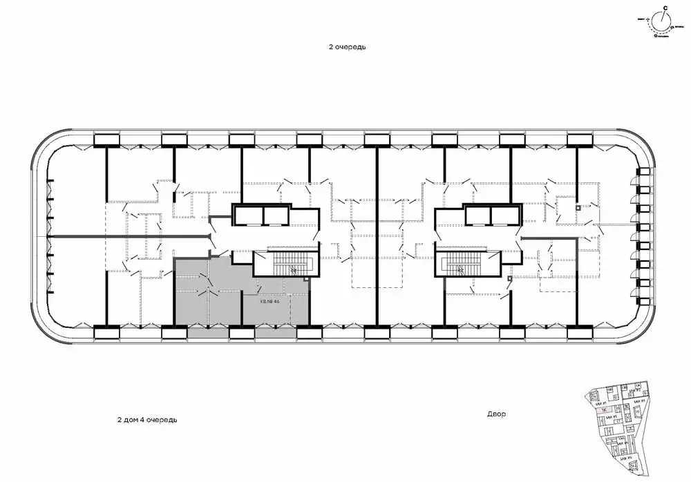2-комнатная квартира: Казань, ЖК Яналиф (74.01 м) - Фото 2