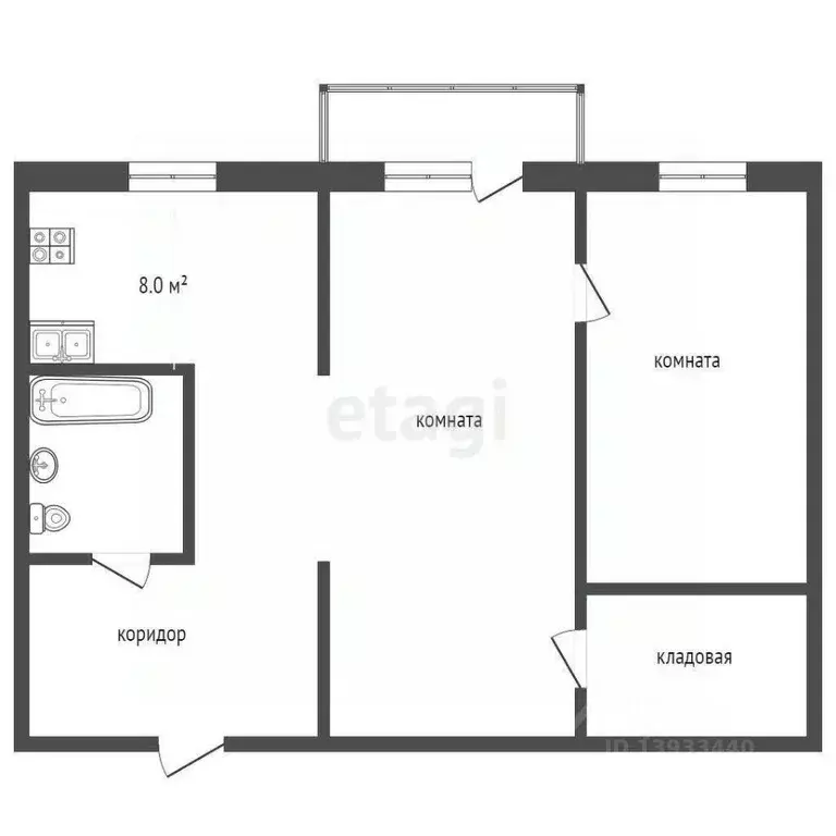 2-к кв. Тюменская область, Тюмень Холодильная ул., 122 (41.6 м) - Фото 2