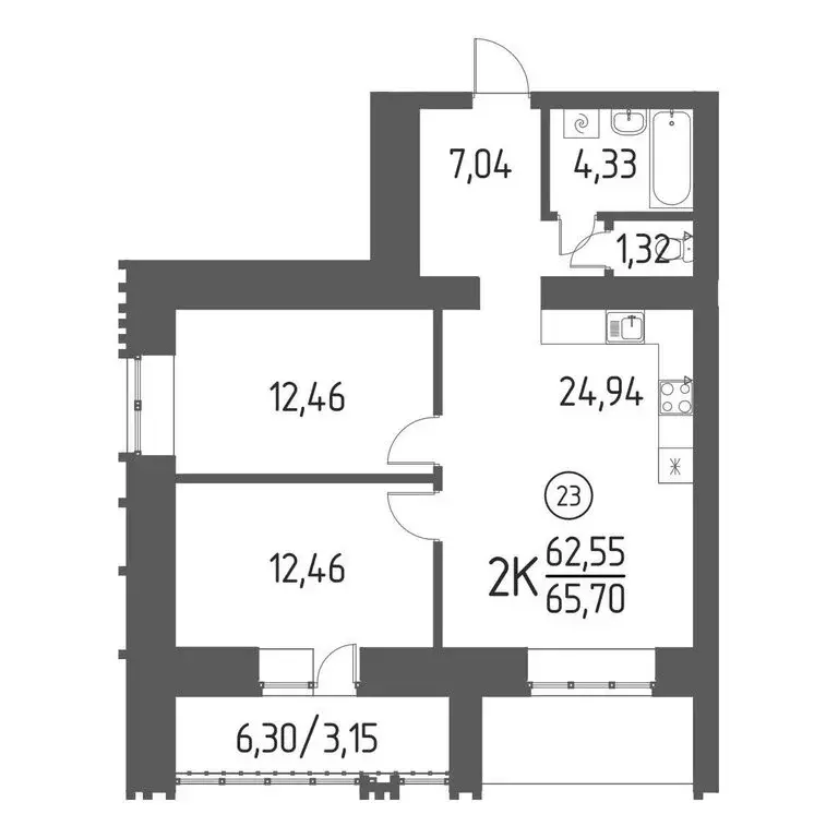 3-комнатная квартира: Кисловка, микрорайон Северный, улица Марины ... - Фото 1