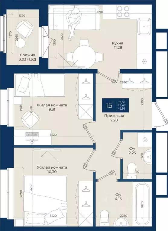 2-к кв. Ленинградская область, Ломоносовский район, Аннинское ... - Фото 1