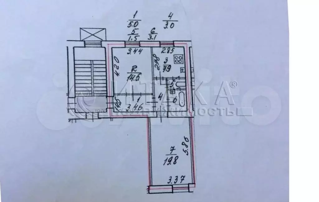 2-к. квартира, 55 м, 5/6 эт. - Фото 0