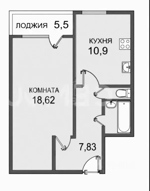 1-к кв. Санкт-Петербург Белградская ул., 54к1 (40.7 м) - Фото 2
