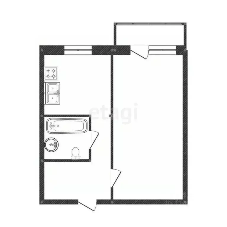 1-к кв. Костромская область, Кострома Профсоюзная ул., 34 (28.5 м) - Фото 1