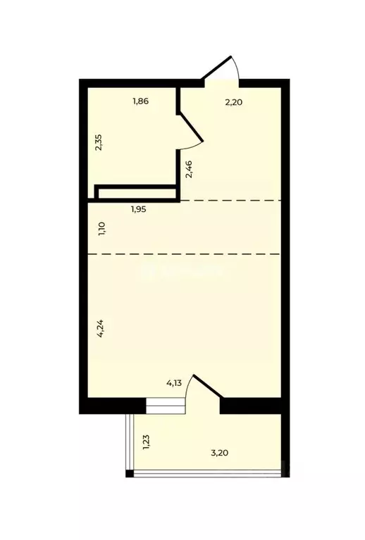 Студия Московская область, Щелково Финский мкр, 2 (28.0 м) - Фото 2