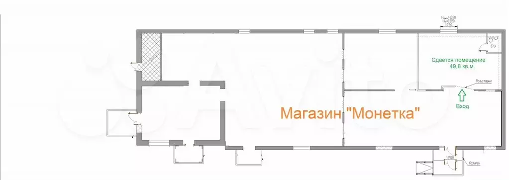 Помещение свободного назначения, 49.8 м - Фото 0