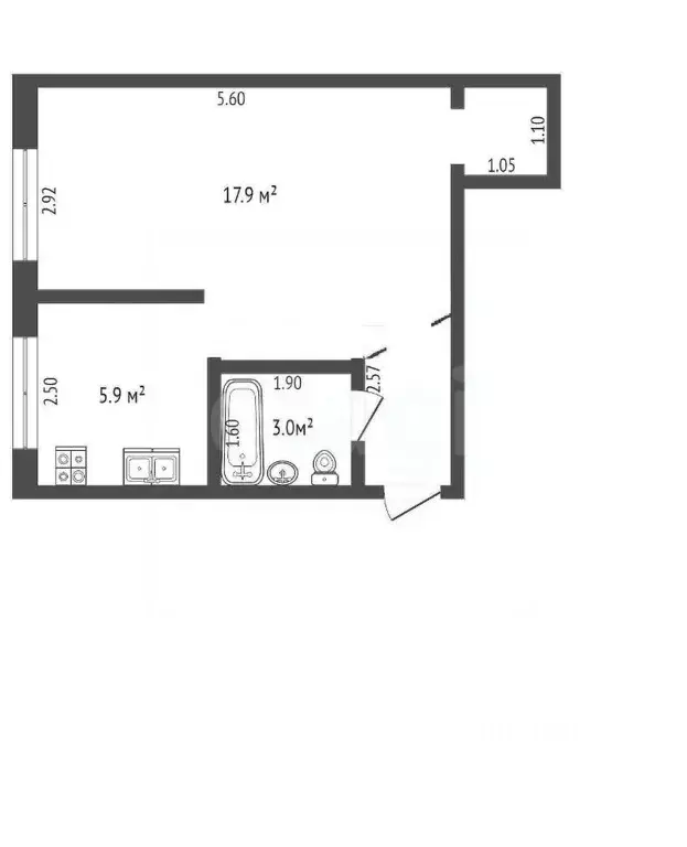 1-к кв. Кемеровская область, Кемерово Тайгинская ул., 10 (34.0 м) - Фото 2