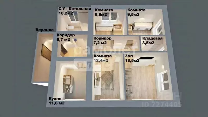 Дом в Самарская область, Ставропольский район, Мусорка с/пос, с. ... - Фото 1