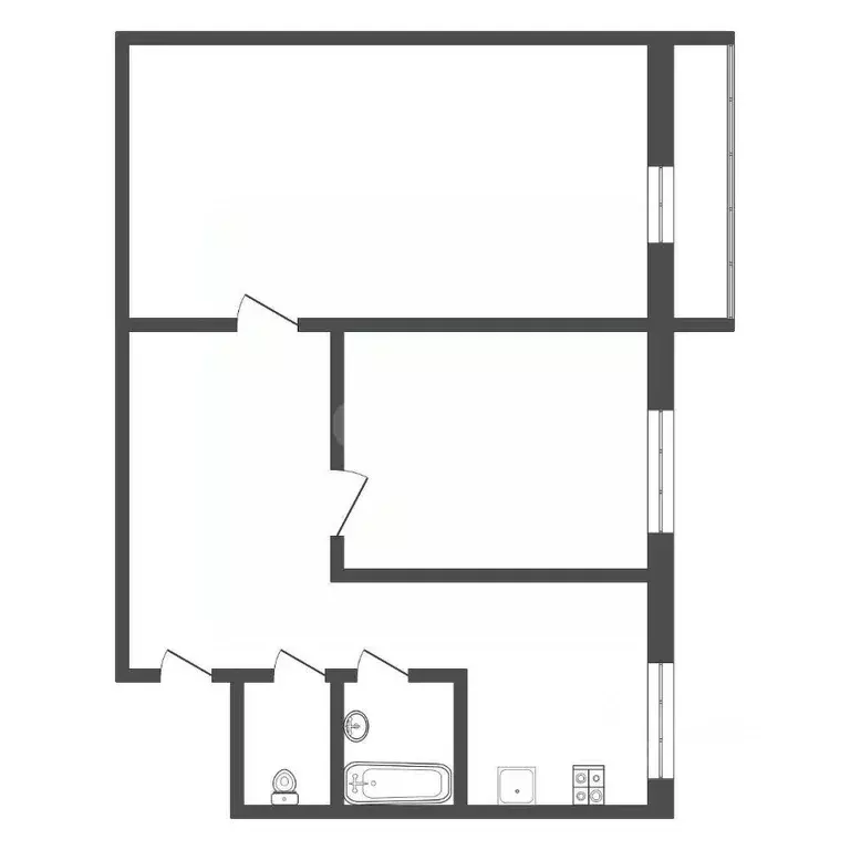 2-к кв. Тульская область, Новомосковск ул. Генерала Белова, 1/11 (44.0 ... - Фото 2