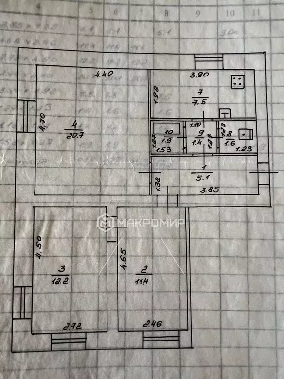 3-к. квартира, 62 м, 3/3 эт. - Фото 0