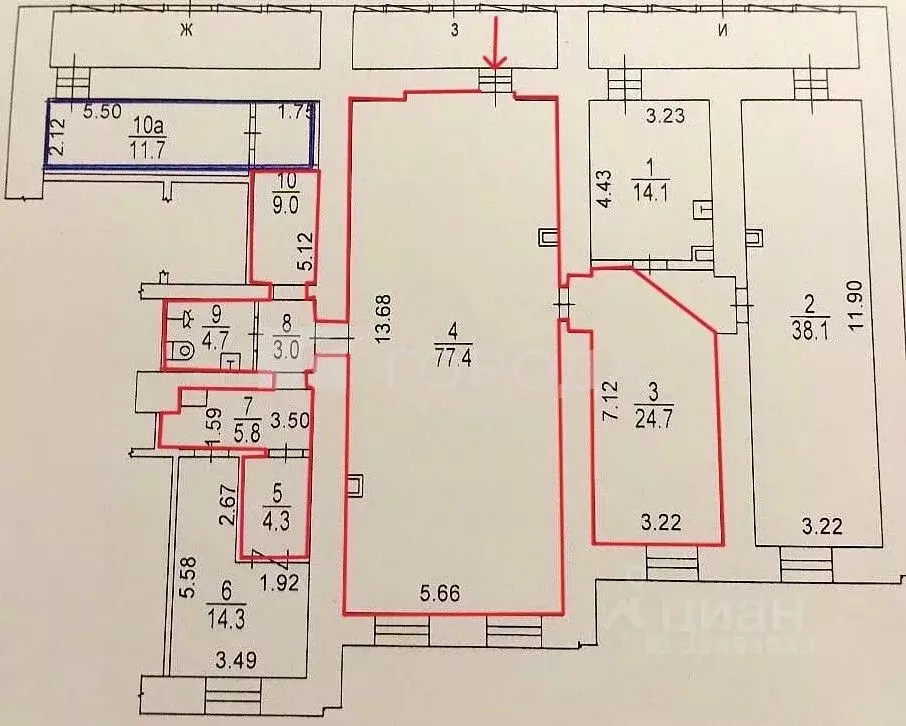 Торговая площадь в Москва Мосфильмовская ул., 41К1 (126 м) - Фото 1