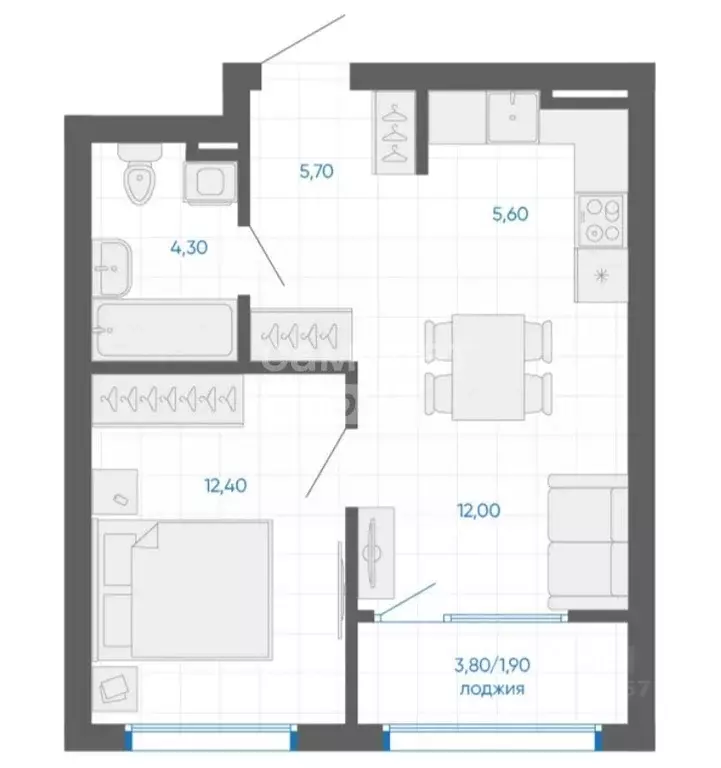 1-к кв. Челябинская область, Челябинский городской округ, пос. ... - Фото 2