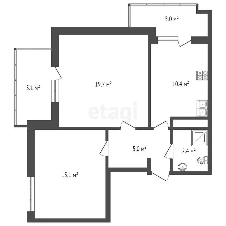 2-комнатная квартира: Анапа, Пионерский проспект, 100Вк2 (54.8 м) - Фото 0
