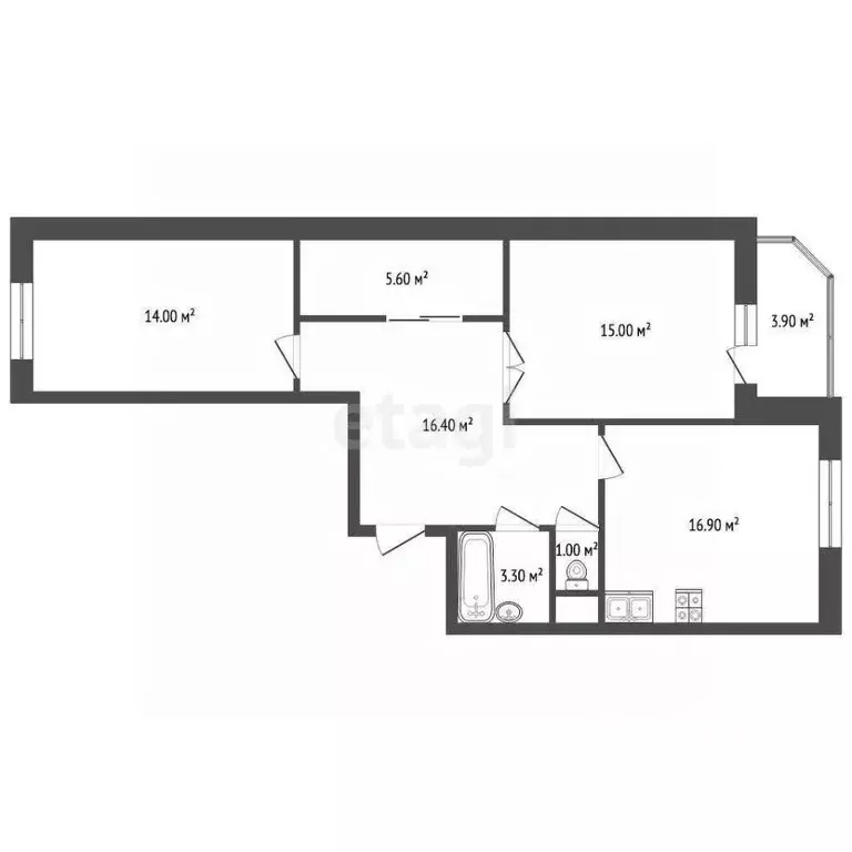 2-к кв. Московская область, Истра муниципальный округ, с. Рождествено ... - Фото 2