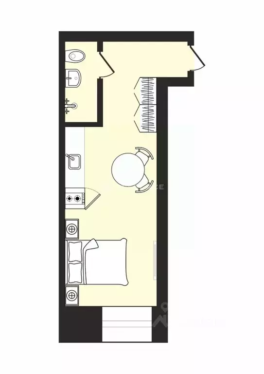 Студия Санкт-Петербург Лоцманская ул., 20 (20.2 м) - Фото 2
