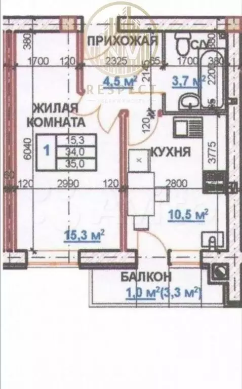 1-комнатная квартира: Ессентуки, Очаровательная улица, 16 (40 м) - Фото 1