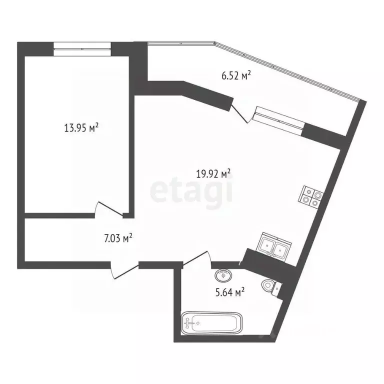 1-к кв. Тюменская область, Тюмень ул. 2-я Луговая, 24к1 (38.0 м) - Фото 2