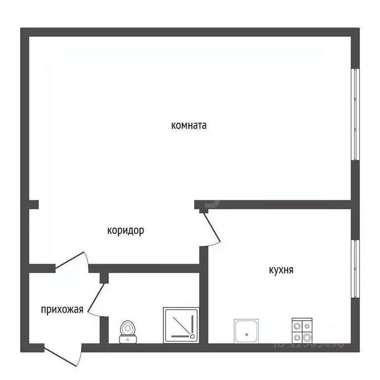 1-к кв. Воронежская область, Воронеж ул. Революции 1905 года, 43 (30.0 ... - Фото 2