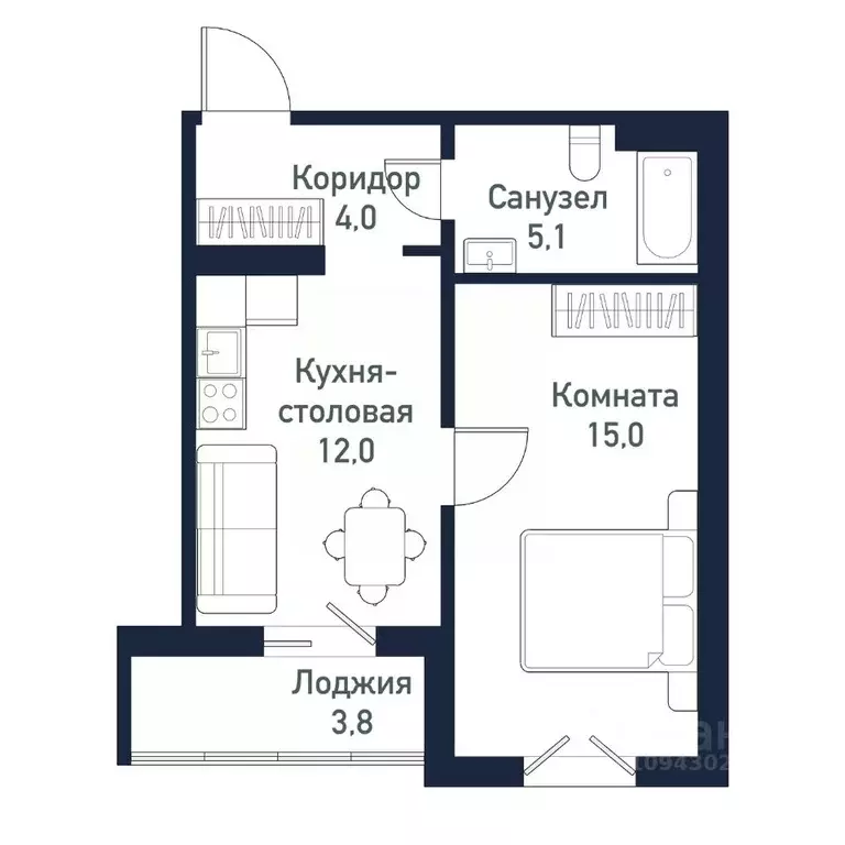 1-к кв. Челябинская область, Челябинский городской округ, пос. ... - Фото 0
