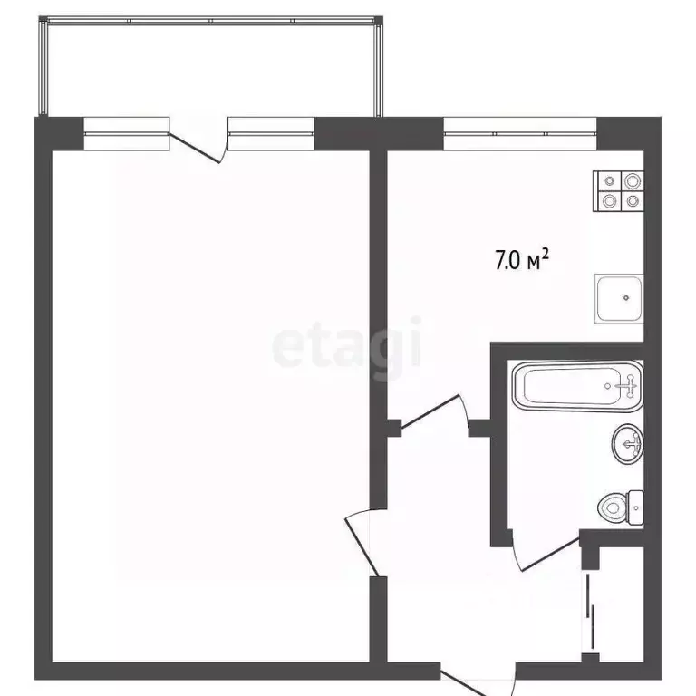 1-к кв. Тюменская область, Тюмень Таврическая ул., 6 (30.7 м) - Фото 0