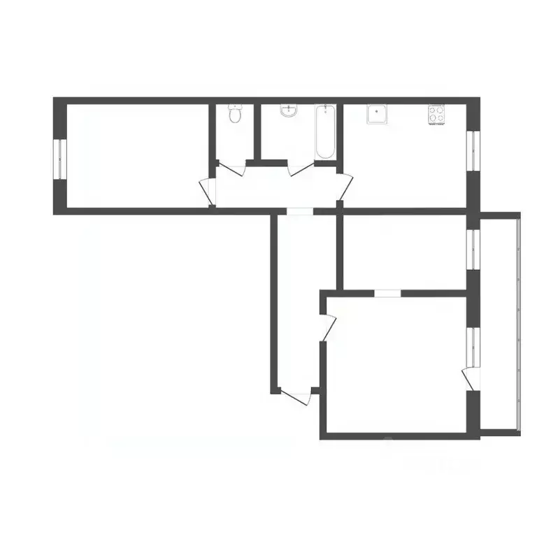 3-к кв. Тюменская область, Тюменский муниципальный округ, Винзили рп ... - Фото 2