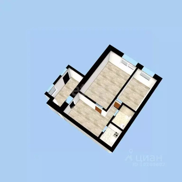 3-к кв. Башкортостан, Уфа Центральная ул., 1/2 (53.5 м) - Фото 2