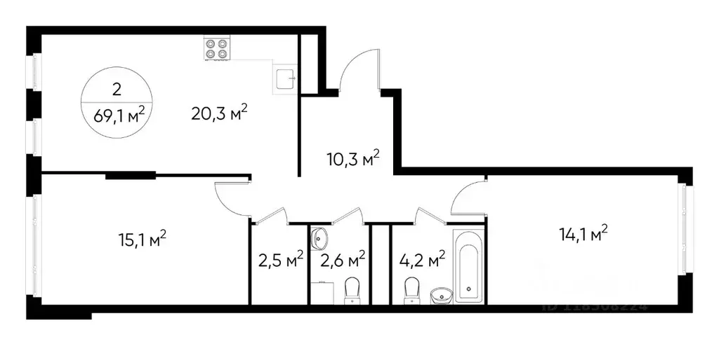 2-к кв. Москва Переделкино Ближнее мкр, 13-й кв-л,  (69.1 м) - Фото 0