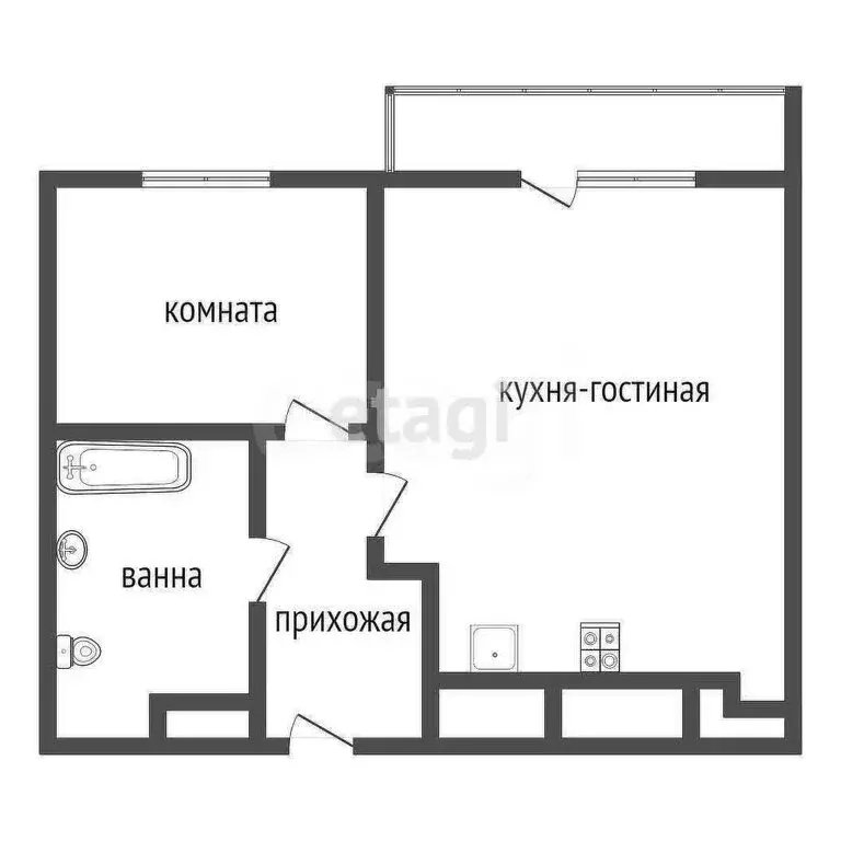 1-комнатная квартира: Тула, Пряничная улица, 4 (47 м) - Фото 1