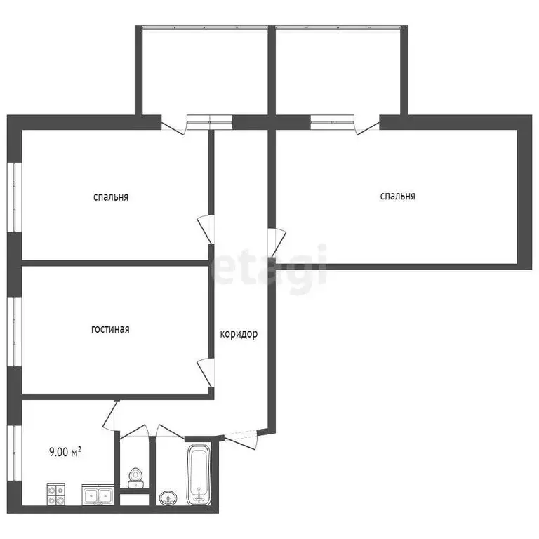 3-комнатная квартира: Пермь, улица Малкова, 30/4 (60 м) - Фото 0