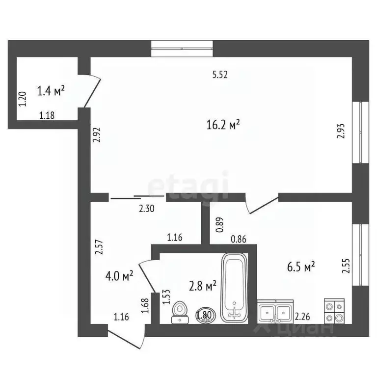 1-к кв. Башкортостан, Стерлитамак Волочаевская ул., 18А (30.9 м) - Фото 2
