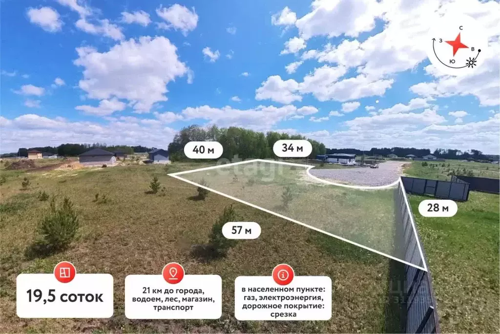 Участок в Тюменская область, Тюменский район, Новокаменский кп  (19.5 ... - Фото 1