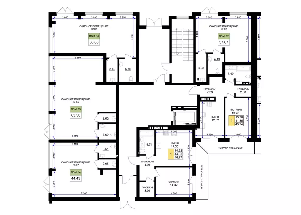 1-к кв. Калининградская область, Гурьевск Включи жилой комплекс (46.77 ... - Фото 2