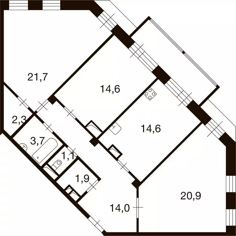 3-к кв. Москва д. Ивановское, ул. Семена Гордого, 1 (94.9 м) - Фото 0