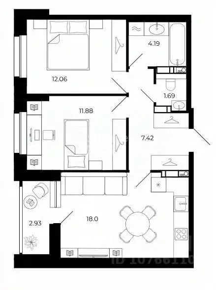 2-к кв. Липецкая область, Липецк Ленина-Соборная пл. (55.69 м) - Фото 2