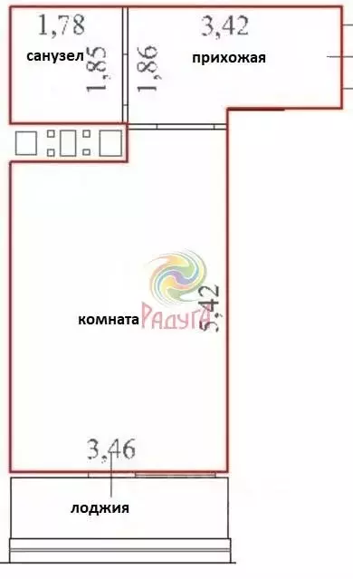 Студия Ивановская область, Иваново Видный мкр, 4 (34.0 м) - Фото 1