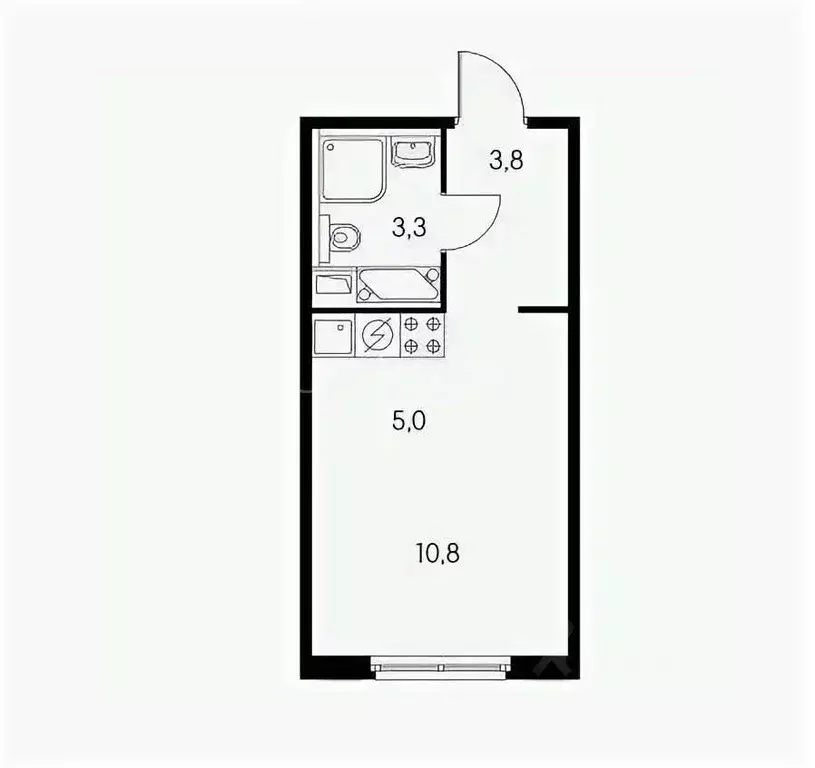 Студия Московская область, Мытищи Юбилейная ул., 6 (22.1 м) - Фото 2