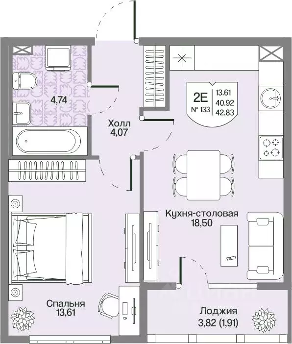 1-к кв. Ленинградская область, Всеволожский район, Бугровское ... - Фото 1