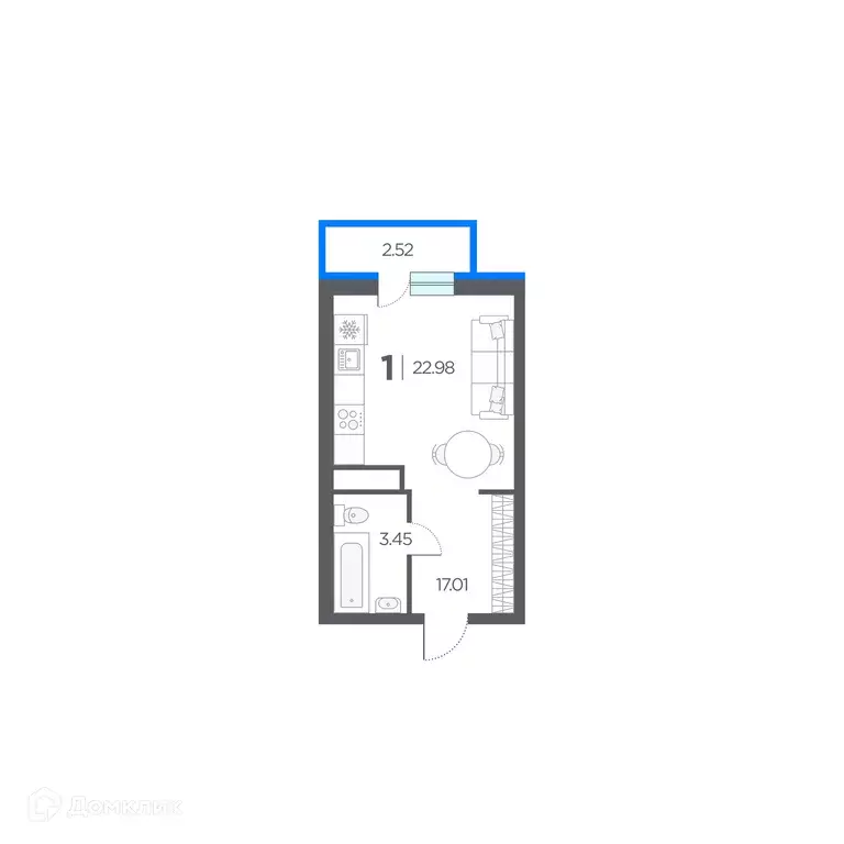 Продаётся квартира-студия, 22.98 м - Фото 0