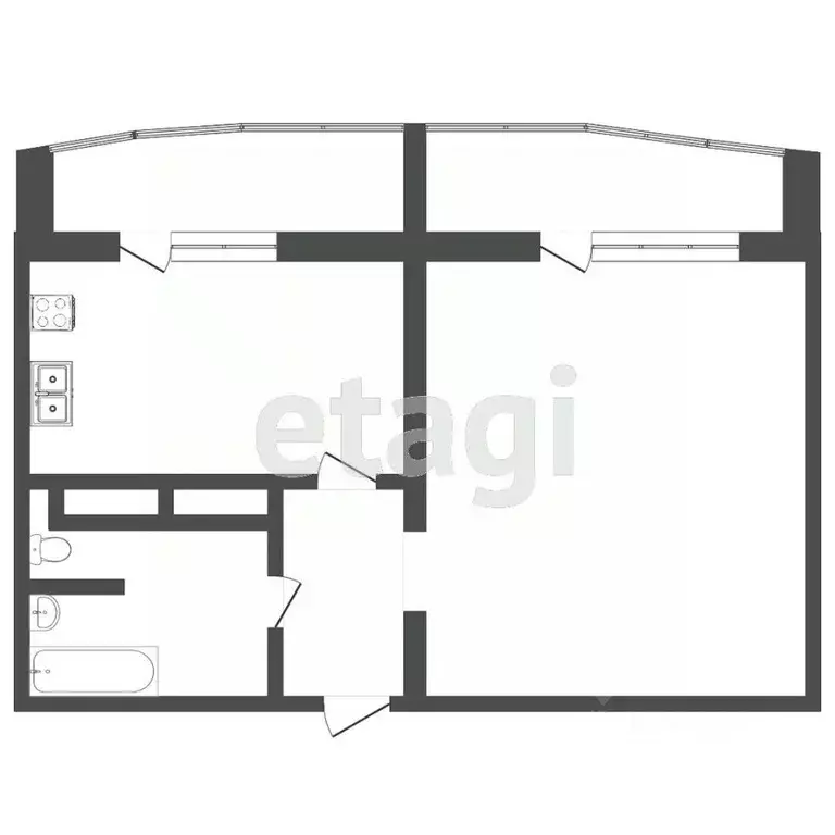 1-к кв. Тюменская область, Тюмень ул. Федюнинского, 56 (37.1 м) - Фото 2